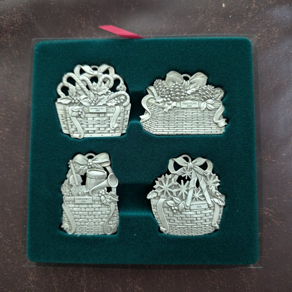Pewter Basket Ornaments